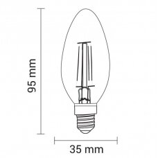 LED Bulb E14 C35 4W, Dimmable, Neutral Light