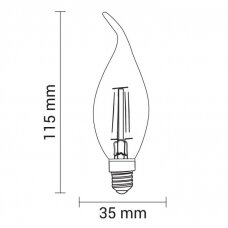 LED Bulb E14 C35 4W, Tip, Neutral Light