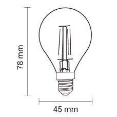 LED Bulb E14 G45 4W, Golden, Warm Light