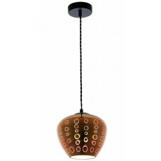 LED Pendant, 3D Glass, D200mm, Copper Circles