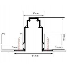 LED Magnetic Track System R35, width 3.5cm, Built-In, White, length 2m