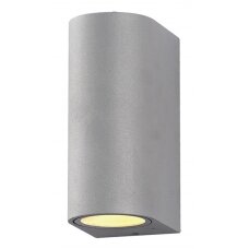 LED Wall Lamp, Silver, Cylinder, 2 Sockets, Max 35W