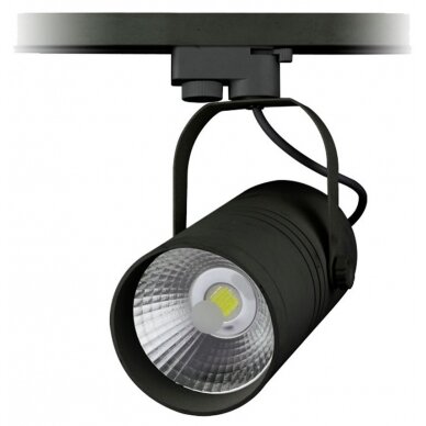 LED Interior Track Light, Black Body, 25W, 2000Lm, White Light