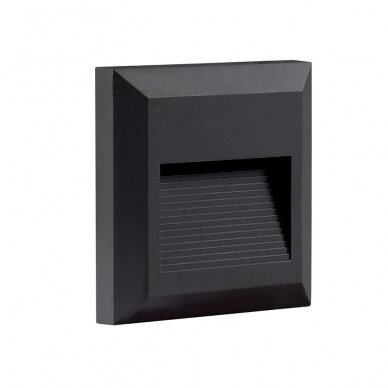 LED Step Light, Square, Black, 2W, Warm Light