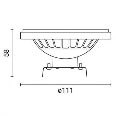 LED lemputė AR111 GU10 15W, neutrali balta šviesa 2