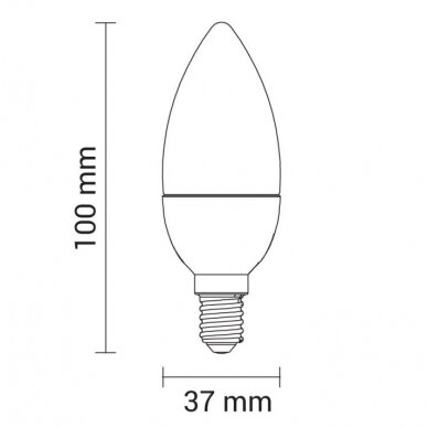 LED lemputė E14 C37 5.5W, neutrali balta šviesa 1