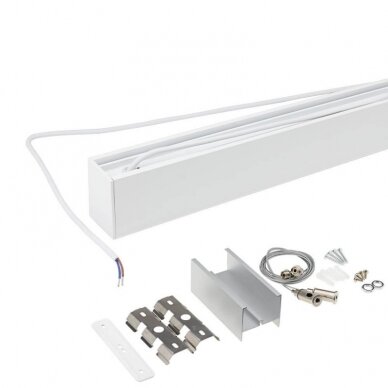 LED Linear Suspended Light, Linkable, 40W, White Body, 5 Years Warranty, White Light 2