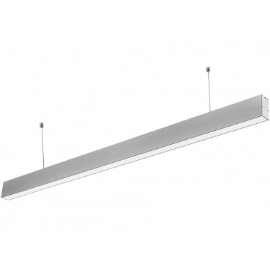 LED Linear Suspended Light, Silver Body, 40W, White Light