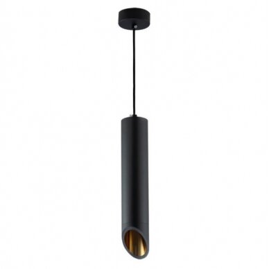 LED Hanging Fixture Fitting, Black Body, Gold Inner, 300mm 1