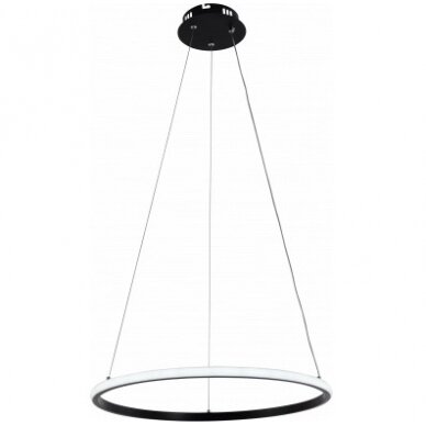 LED Pendant Lamp, 30W, Black, Dimmable, Remote Control, CCT