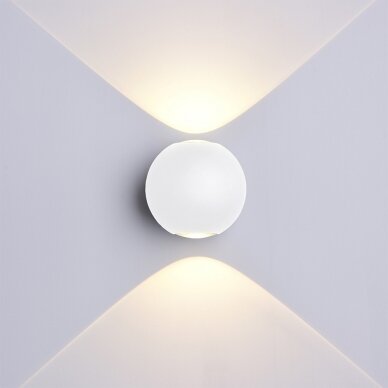 LED Wall Light, White, Round, 6W, Warm Light