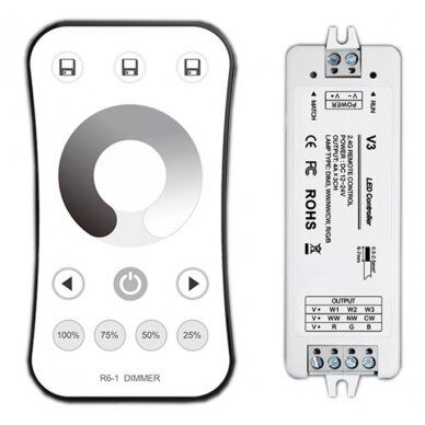 LED One Color Controller, 12-24V, 4A/Ch, 3 Channels, with Remote Console