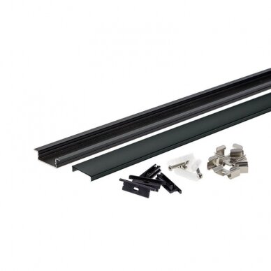 Profile For LED Strip, Black, Black Cover, 41x10mm 1