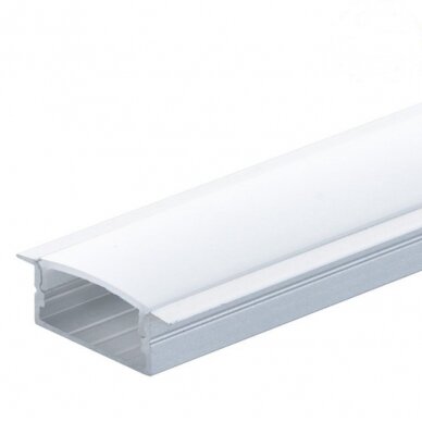 Profile For LED Strip, Built In, Gray, White Cover, 23.5x10x21.5mm 1