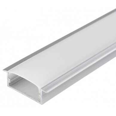 Profile For LED Strip, Built In, Gray, White Cover, 23.5x10x21.5mm