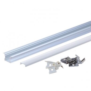 Profile For LED Strip, Silver, White Cover, 17.2x14.3x12.6mm 3