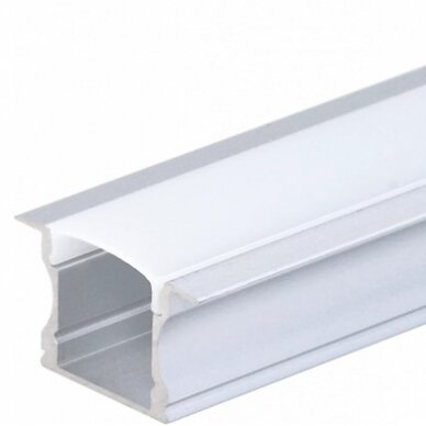 Profile For LED Strip, Silver, White Cover, 17.2x14.3x12.6mm 2