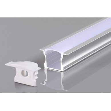 Profile For LED Strip, Silver, White Cover, 17.2x14.3x12.6mm