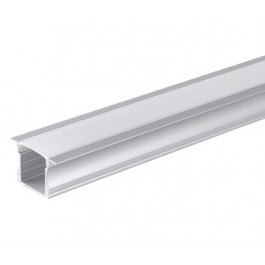 Profile For LED Strip, Silver, White Cover, 24x14mm