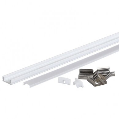 Profile For LED Strip, White, White Cover, 17.4x7x12.4mm 2