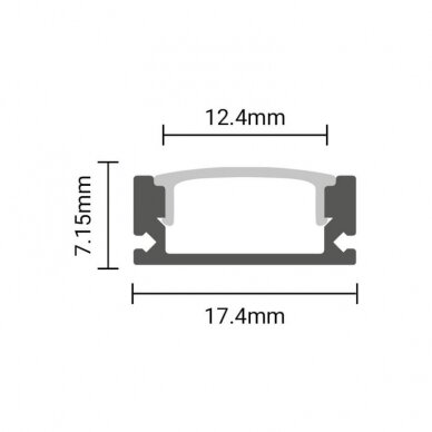 Profile For LED Strip, White, White Cover, 17.4x7x12.4mm 3