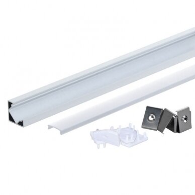 Profile For LED Strip, White, White Cover, 19x19mm 1