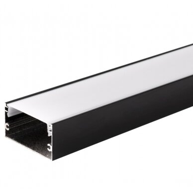 Profile For LED Strip, Black, White Cover, 40x20mm