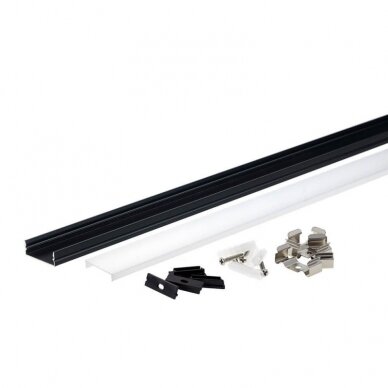 Profile For LED Strip, Black, White Cover, 30x10mm 1