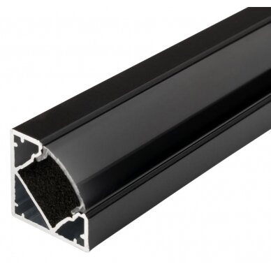 Profile For LED Strip, Black, Black Cover, 19x19mm