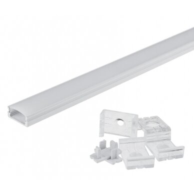 Profile For LED Strip, Gray, White Cover, 17.4x7.15mm