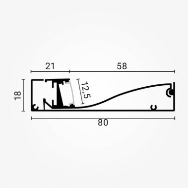 Profile For LED Strip, Black Metal Oxide, for Floor 1