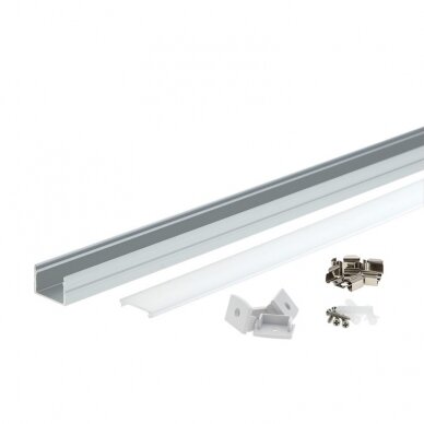 Profile For LED Strip, Silver, White Cover, 19.3x13mm 2