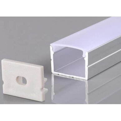 Profile For LED Strip, Silver, White Cover, 19.3x13mm