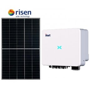 Solar power plant set for flat roof, 5kW, Risen 410Wp panels, INVT on-grid inverter, installation materials